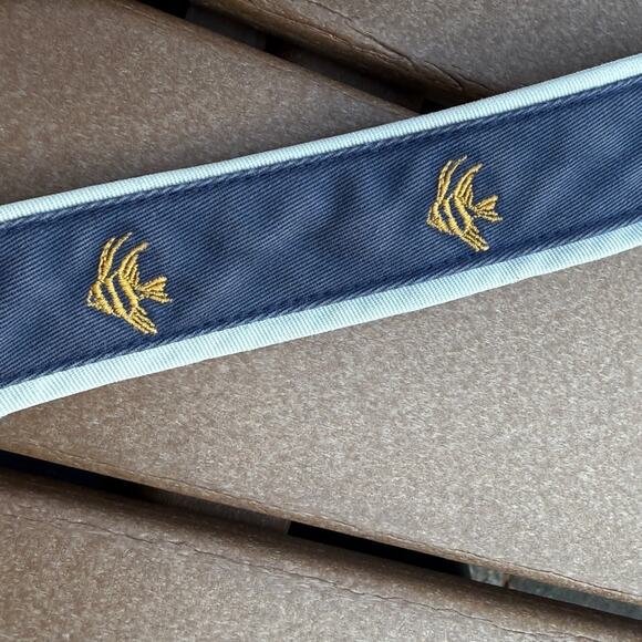 Vintage J. Crew D-Ring Ribbon Belt with Tropical Fish L/XL - Picture 3 of 5